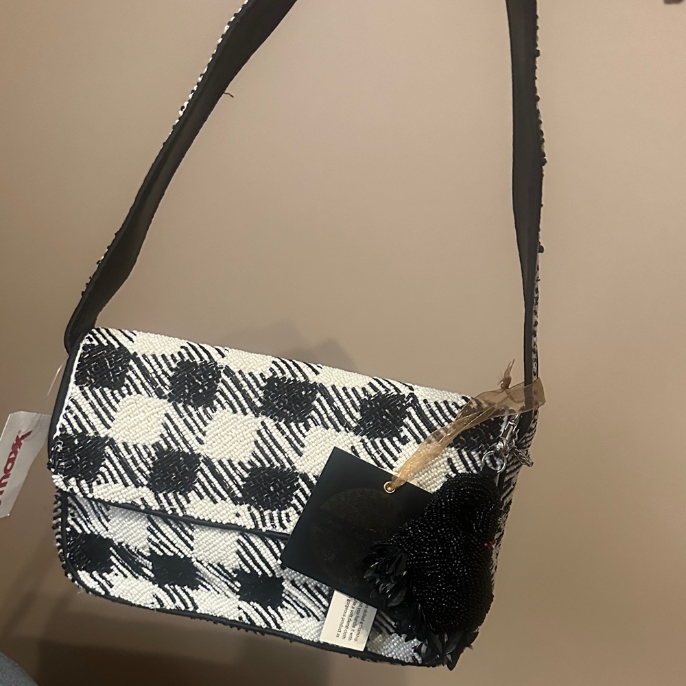 Black and White Checkered Women's Bag